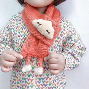 Корейский детский шарф с милыми мультяшными облаками, зимние детские защитные шарфы для шеи, вязаные шерстяные шарфы для мальчиков и девочек, толстая теплая шаль с воротником O43246I