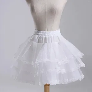 Etekler 3 katmanlı tül petticoat lolita kabarık prenses fanavimlik destek kemiksiz bale kısa kızlar balo balo dans bezi etek