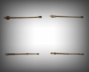 Son antik pirinç altın taşınabilir kaşık kürek kepçesi kepçesi anahtar anahtarlık yüzüğü Snuff Sniffer Miller Hookah sigara holding4318364