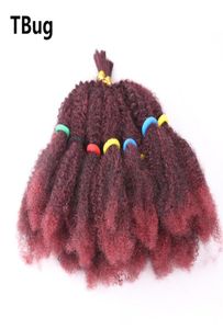 Afro Kinky Dökme Tığ Örgüsü Saç Uzatma Kadınlar için Senegalli Glueless Sentetik Fiber Sahte Saç Parçası 3723747