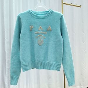 Tasarımcı Sweater Kadın Moda Giyim Knited Sweater Sonbahar Kış Mektubu Jakard Siyah Beyaz Kılı