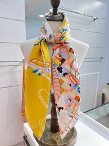 2424 Цвета 90*90см Женщина Шелковая шарф -шарф -квадратный твил полиэфирные атласные платки хиджаб шарфы для женщин Стильная бандана