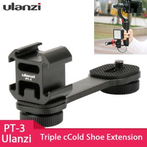 Kafalar Ulanzi PT3 Üçlü Sıcak Ayakkabı Montaj Adaptör Mikrofon Uzatma Çubuğu Zhiyun Smooth 4 DJI OSMO CEP Gimbal Aksesuarları