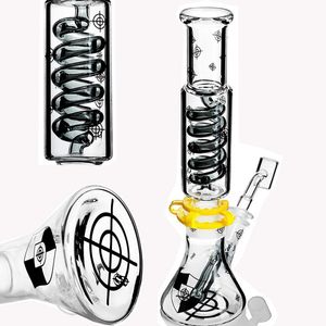 Kalın Cam Beher Bong Bongalar Heady Petrol Teçhizatları Waterpipes Unqiue Dab Talimleri Gözlükler Downstem PERC Water Bong ile 14mm Banger