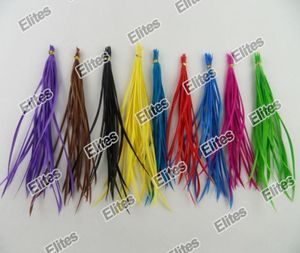 Stripped Goose Feathers Real Feather Hair Extension Extensions 100 Feathers 100 beads SGF0079153419