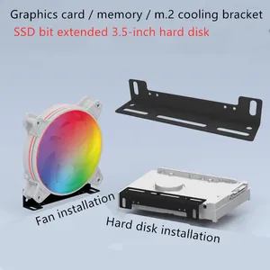 Bilgisayar Soğutma Grafik Kartı Ana Pano Memberi M2 Sabit Disk Fan Soğutma Braketi SSD Bit Uzantı 3.5 Mekanik Sabitleme