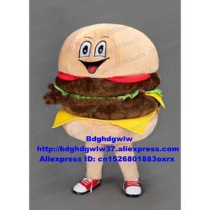 Maskot Kostümleri hamburger burger Bunam Jambon Cheeseburger Maskot Kostümü Yetişkin Karikatür Karakter Satış Promosyonu Çift Fotoğraflar ZX109