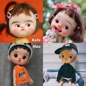 Şaşırtıcı süper sevimli bjd q bebek büyük kafa ifadeleri cepli komik reçine el yapımı sanatçı top eklemli bebekler 240308