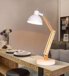 Ahşap masa lambası nordic basit katlanır yaratıcı kişilik okuma yatak odası oturma odası başucu iş çalışması beyaz black9655906