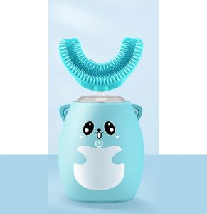 Детская ультразвуковая зубная щетка в форме руки, автоматическая электрическая зубная щетка на 360°, детский подарок, домашний розовый 27Y4598589