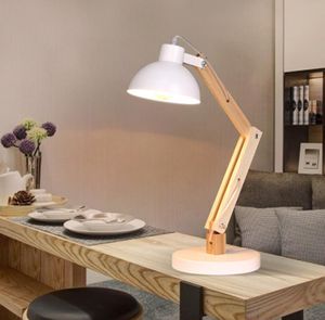 Ahşap masa lambası nordic basit katlanır yaratıcı kişilik okuma yatak odası oturma odası başucu iş çalışması beyaz black850357