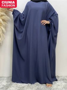 Felpe Ramadan Abaya per donne musulmane manica a pipistrello sciolto Turchia tinta unita Djellaba abiti da preghiera islamica Dubai caftano marocchino donna
