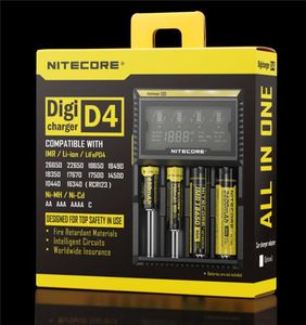 100 Original Nitecore D4 Intelligent Digi Smart Charger with LCD Display for 1450016340 RCR123186502265026650AAAAA Batter3199600