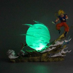 Eylem Oyuncak Figürleri 20cm anime figürleri Son Goku vs Majin Buu Battle DBZ GK heykel PVC aksiyon figürleri Led Koleksiyon Model Bebek Oyuncakları Hediye