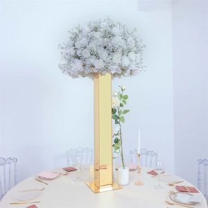 Toptan El Yapımı Kare Demir Metal Düğün Çiçek Kemeri Düğün Zemin Merkez Parçası Düğün Masa Merkezi Parçası Dikdörtgen Gümüş Altın Çiçek Standı