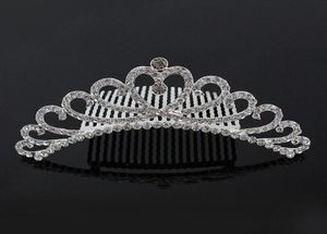 Lindo mini cristal strass diamante nupcial princesa coroa pente de cabelo tiara festa de casamento feminino presente da menina jóias 9481861