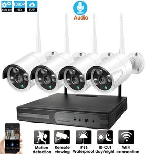 4CH CCTV System Wireless Audio 1080P NVR 4PCS 20MP IR Outdoor P2P Wifi IP CCTV Security Camera System Surveillance Kit9660819