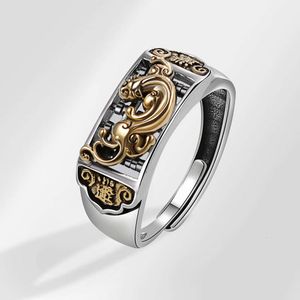 Pixiu для персонализированных мужчин со счетами, уникальное тайское серебряное кольцо