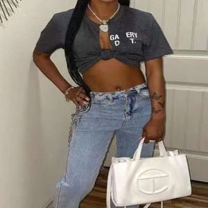 23SS kadın v-yaka hırka düz renkli tişört yarım kollu baskılı mahsul ince moda seksi açık yaka tişörtler 601