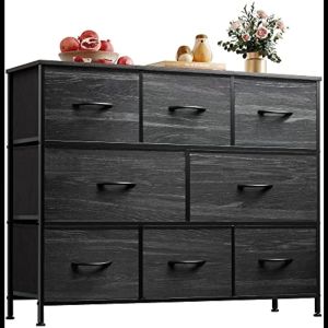 Çekmeceler Yatak Odası için Wlive Fabric Dresser, Depolama Çekmece Birimi, Yatak Odası Dresser TV Standı 32 40 43 inç TV, 8 Büyük