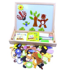 Многофункциональная деревянная доска с животными, магнитная головоломка, доска, доска для рисования, мольберт, художественные игрушки для детей Who9954521