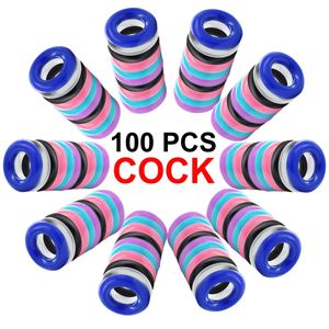 100 шт., силиконовое прочное кольцо для пениса для взрослых и мужчин, задержка эякуляции, пончик, резиновые кольца для увеличения пениса, секс-игрушка для мужчин 240312