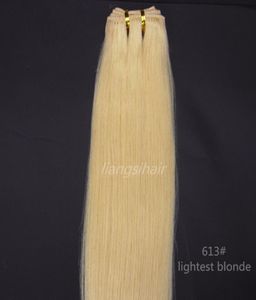 Бразильские изделия из утка волос, класс 7А, бразильские индийские перуанские человеческие волосы, плетение 100 г, 1 шт., 24 дюйма, 613, самый светлый блондин1972073
