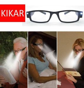 10-сильные модные светодиодные очки для чтения KIKAR с пластиковым корпусом, ночное зрение, подсветка глаз, очки, диоптрийная лупа P7307470