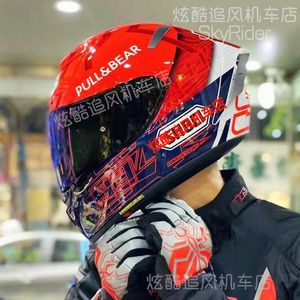 Full Yüz Shoei X14 X-Fourteen MM93 Marc Marquez 6 Kırmızı Ant Nesil 2 Motosiklet Kask Anti-Fog Visor Adam Binicilik Araba Motokros Yarışı Motosiklet Kaskı