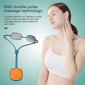 Мини-массажер для шеи EMS Pulse, триггерная точка, компресс для глубоких тканей, облегчение боли в плечах, ожерелье, шейная терапия, домашний офис 240314