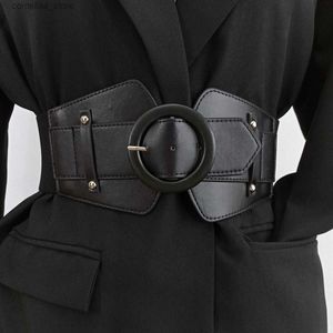 Cintos preto largo estiramento cummerbunds feminino cintura elástica espartilho cintos para mulheres grande plus size vestido cinto fácil cintura fashiony240315
