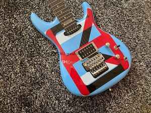 Nadir JS Joe Satriani Tavuk Ayağı Mavisi Elektro Gitar Floyd Rose Tremolo Köprü Kilitli Somun Gülağacı Klavye Kakmları