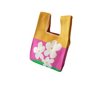 2024 Yeni Güney Kore örgü çanta moda kız çanta çanta sevimli çiçek tatil hediyesi