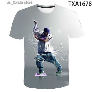 Erkek Tişörtler Strt Dance 3D Baskı Popüler Şarkıcı Dans T-Shirt Erkekler Kadın Çocuklar Hip Hop T Break Dans Strtwear T Shirt Üstleri Giyim Y240321