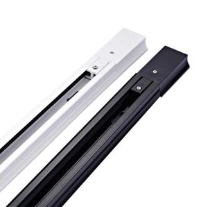 2pcslot LED Track Rail Ray Track Işık Takma Alüminyum 05m 2 Tel Konektör Sistemi Demir Fiks Blackwhite Universal Rails9336201