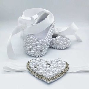 Обувь First Walkers для кукол с дизайном сердца с повязкой на голову для девочек, подарок на новорожденного, обувь для крещения с Новым годом 240315