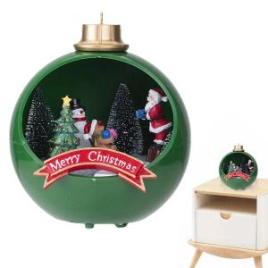 Kutular Noel Köyü Süslemeleri Noel Minyatür Binaları Led Işık Mini Peyzaj Noel Ağacı Noel Baba Figürinler