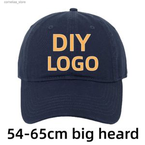 Top Caps Özelleştirilebilir Büyük Kafa Beyzbol Kapağı Personalizam Sade Boş Snapback Caps Erkek Kadın Outppr Spor Şapkası Ayarlanabilir Baba Hatsy240315