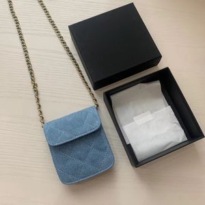 Kot elmas kontrol altın donanım zinciri kayış omuz para cüzdan çantası makyaj çantası VIP hediyeler ambalaj