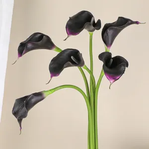 Dekoratif Çiçekler 50cm Simüle Calla Lily Çiçek Yapay Fake Beyaz Did Düğün Buket Partisi Ana Masa Dekorasyonu