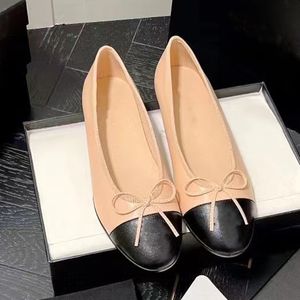Elbise Bale Daireler Tasarımcı Ayakkabı Balerin Ballerine Deri Düz Pompalar Kadınlar Kap Toe Alçak Topuklu Pompa Yay Deri Derili Rahat Çalışma Resmi Ayakkabılar