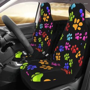 Araba koltuğu, kadınlar için renkli köpek baskısı ön bohemia tasarım iç koruyucu 2 evrensel set