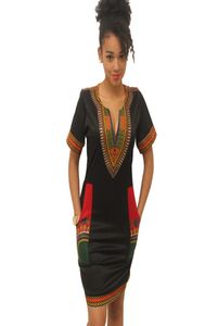 Plus XXXL Abito Dashiki 2017 Estate Sexy Stampa africana Abiti camicia Femme Vintage Mini hippie Plus Size Boho Donna Casual Clothin6749666