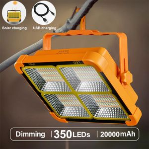 20000mAH Portable Solar Fener Led Çadır Işık Şarj Edilebilir Fener Acil Gece Pazarı Işık Açık Kamp Ampul Lambası 240314