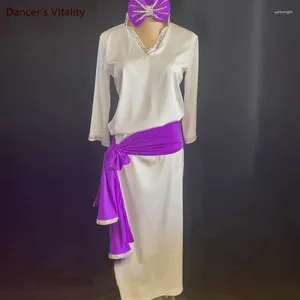 Sahne Giyim Göbek Dans Kostüm Elbise Kadın Performansı Baladi Robe Halk Özelleştirilmiş Yetişkin Çocuk Oryantal Kıyafet