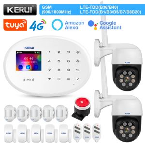 Комплекты KERUI W204, комплект для умного дома, 4G, WIFI, GSM, сигнализация, датчик движения, датчик двери, сирена, камера наблюдения, уличная