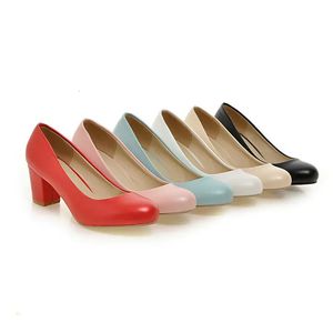 Lady Pearlescent pompaları düz basit kare topuklu ayakkabılar yuvarlak ayak parmağı artı 34-43 mavi kırmızı zapatos de mujer iyi yapılmış slip-ons 240304