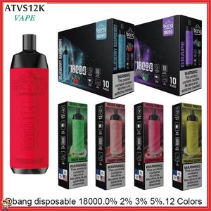 Bang Box 18k Puflar Tek Kullanımlık Vape Otantik Bang Vapers Mesh Bobin Şarj Edilebilir Elektronik Sigara 12 Renk Kalem Sistemi Puff 18k Vapes Led vs Al Fakher Büyük Bulut