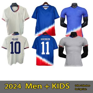 24 25 PULISIC MCKENNIE Jersey ERTZ ALTIDORE PRESS WOOD MORGAN LLOYD 2024 2025 mulheres América Camisa de Futebol Estados Unidos Camisetas USAS USMNT PLAYER Homens Kit