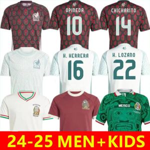 2024 2025 Meksika Futbol Forması H. Losano Chicharito G DOS SANTOS C. Vela 24 25 Spor Futbol Gömlek Setleri Erkekler Çocuk Kiti Meksika Üniforma Evi Uzak